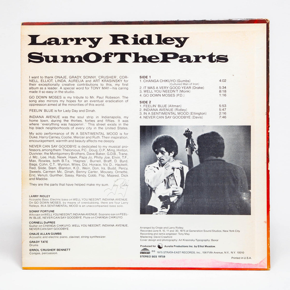 Larry Ridley "Sum Of The Parts"