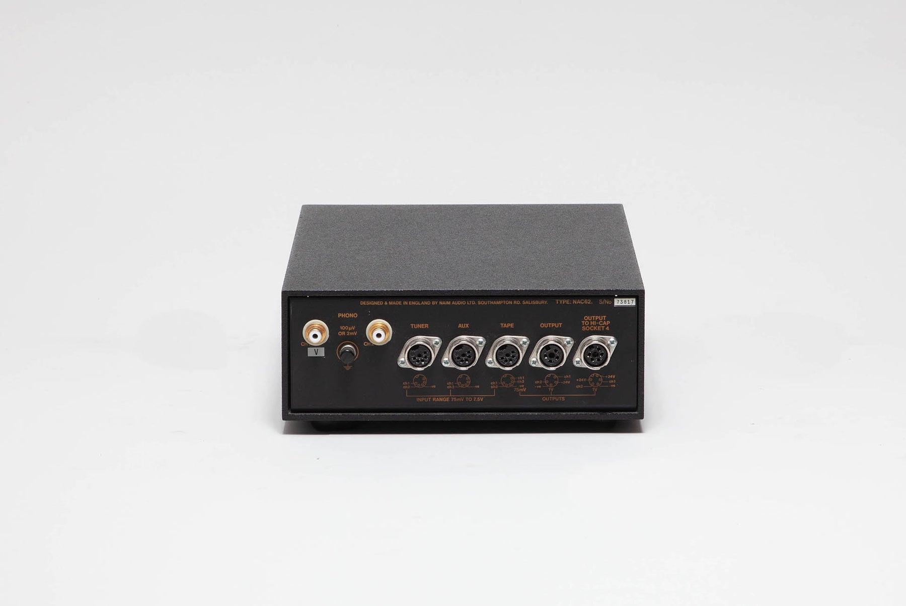 Alimentation NAIM HI CAP - Vue arrière