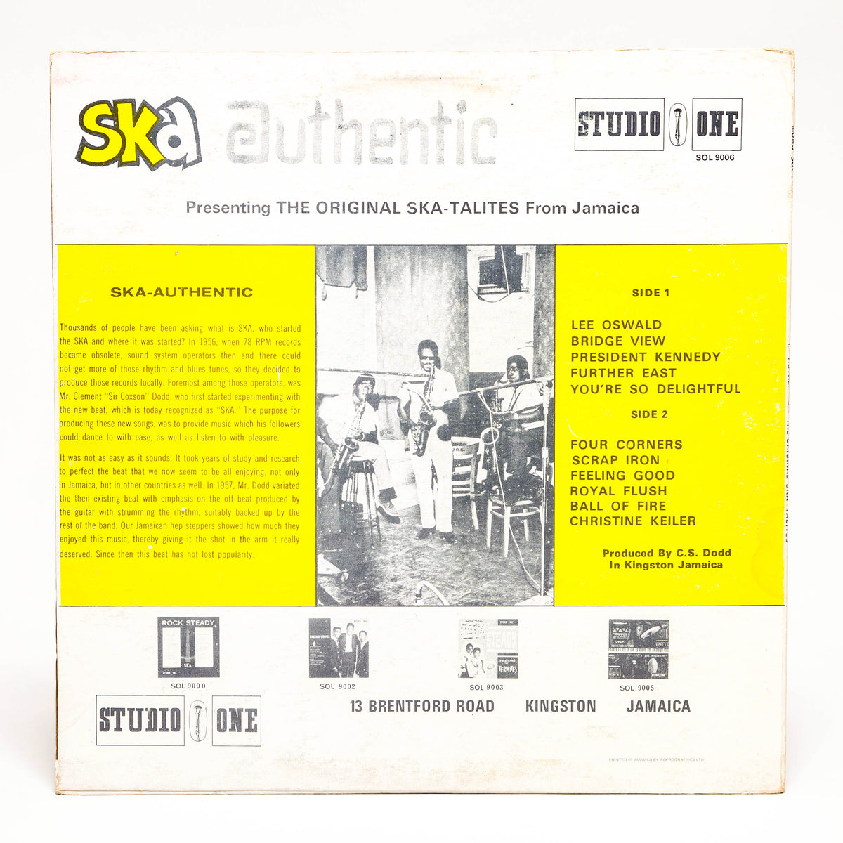 Vinyle Ska Authentic The Orginal Ska-talites - Pochette Verso